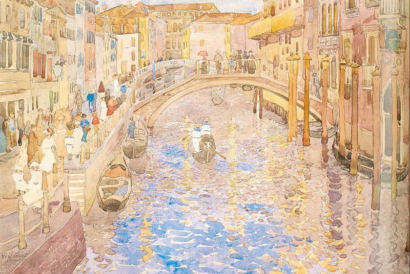 Maurice Prendergast Venetian Canal Scene Norge oil painting art